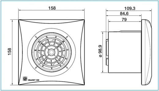 Вентилятор накладной Soler & Palau Silent 100 CZ Silver